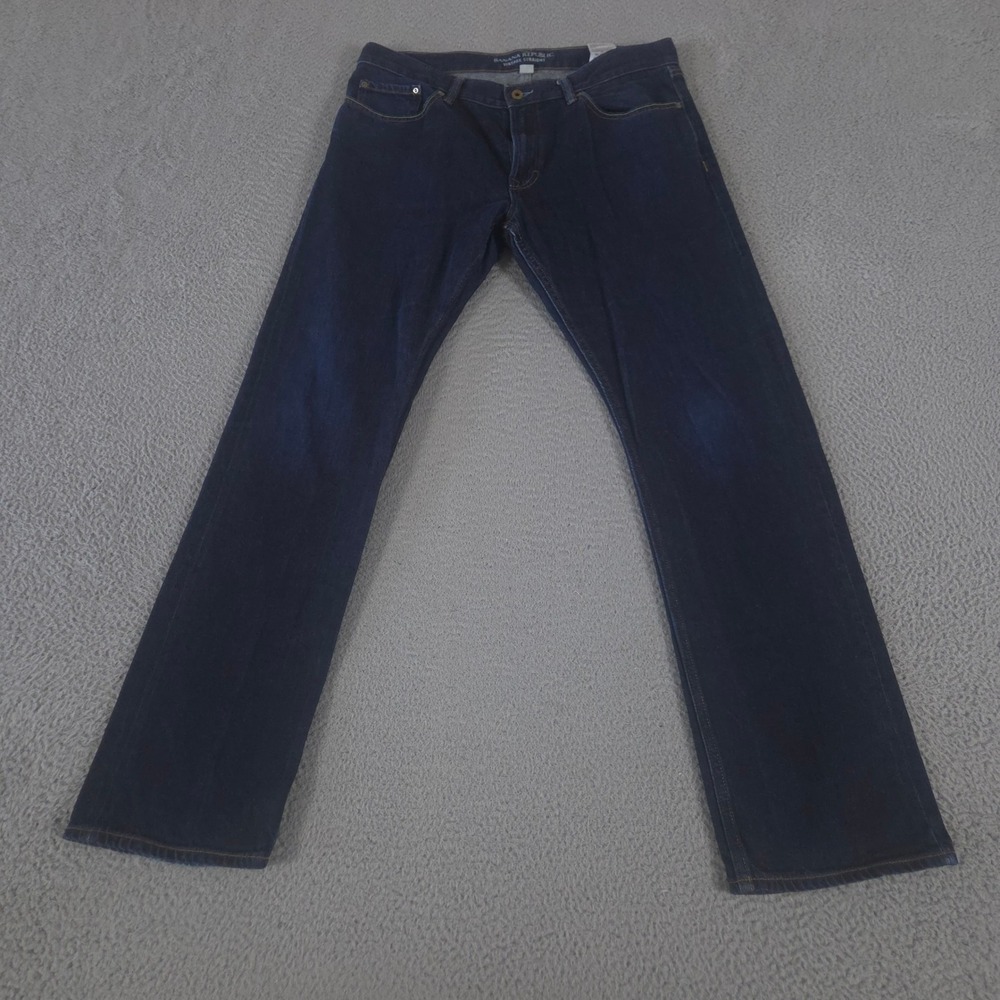 Banana Republic Jeans Mens 36x34 Blue Vintage Straight Cotton Dark Wash Indigo